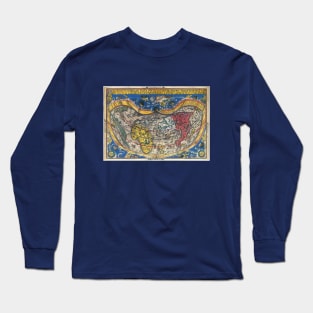 Antique Heart Shaped World Map by Petrus Apianus, 1520 Long Sleeve T-Shirt